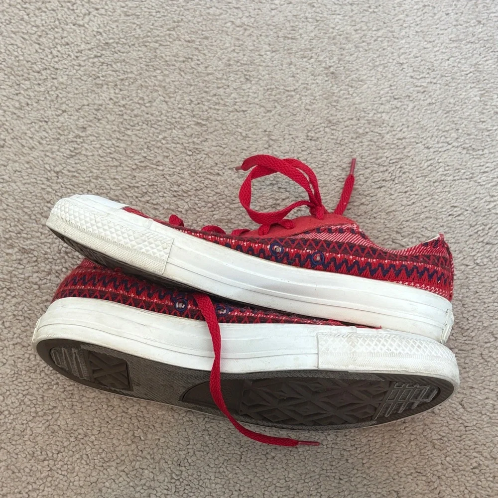 Converse Red, White, & Blue Zig Zag Knit Sneakers - Picture 7 of 8